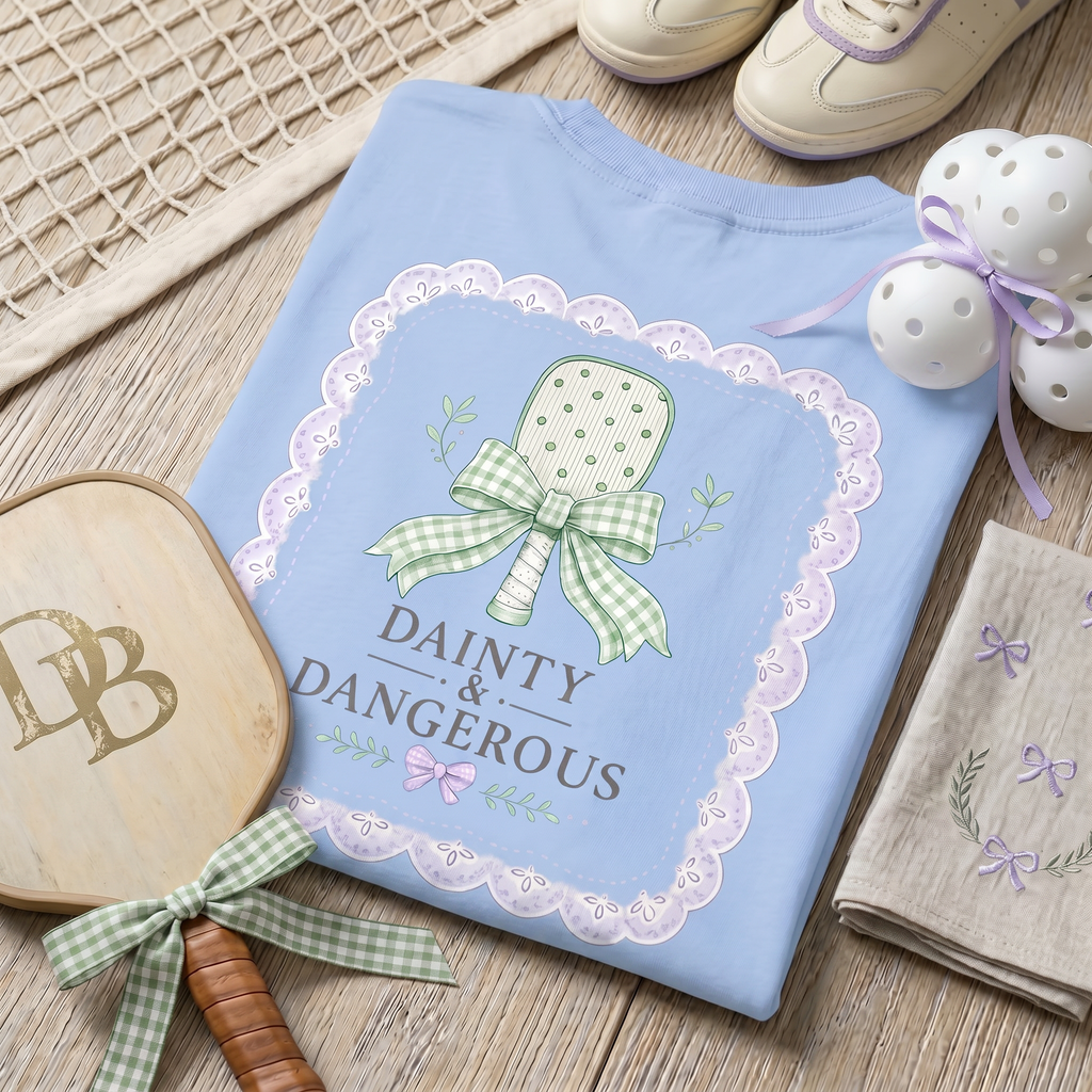 Dainty & Dangerous Tee — Pretty Paddle, Deadly Dink