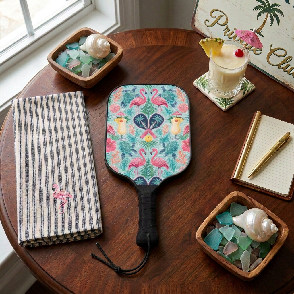 Flamingo Court Pickleball Paddle Set — Tropical Vibes, Ready to Rally