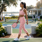 Magnolia Court Southern Toile Pickleball Women's Leggings — The Kitchen Line Has Never Looked This Good