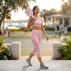 Magnolia Court Southern Toile Pickleball Women's Leggings — The Kitchen Line Has Never Looked This Good