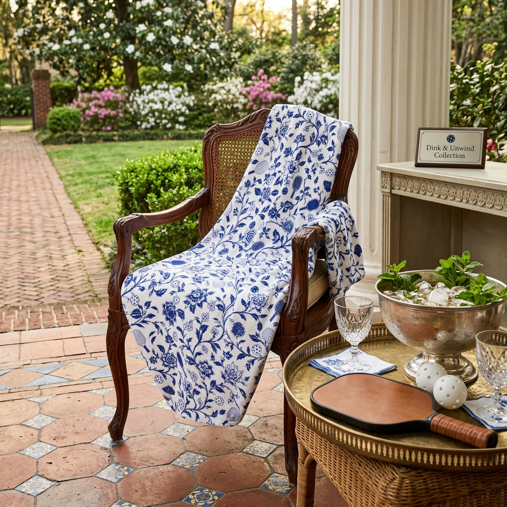 Blue Willow Dink & Unwind Pickleball Floral Throw Blanket — For the Player Who Has Earned Every Bit of This