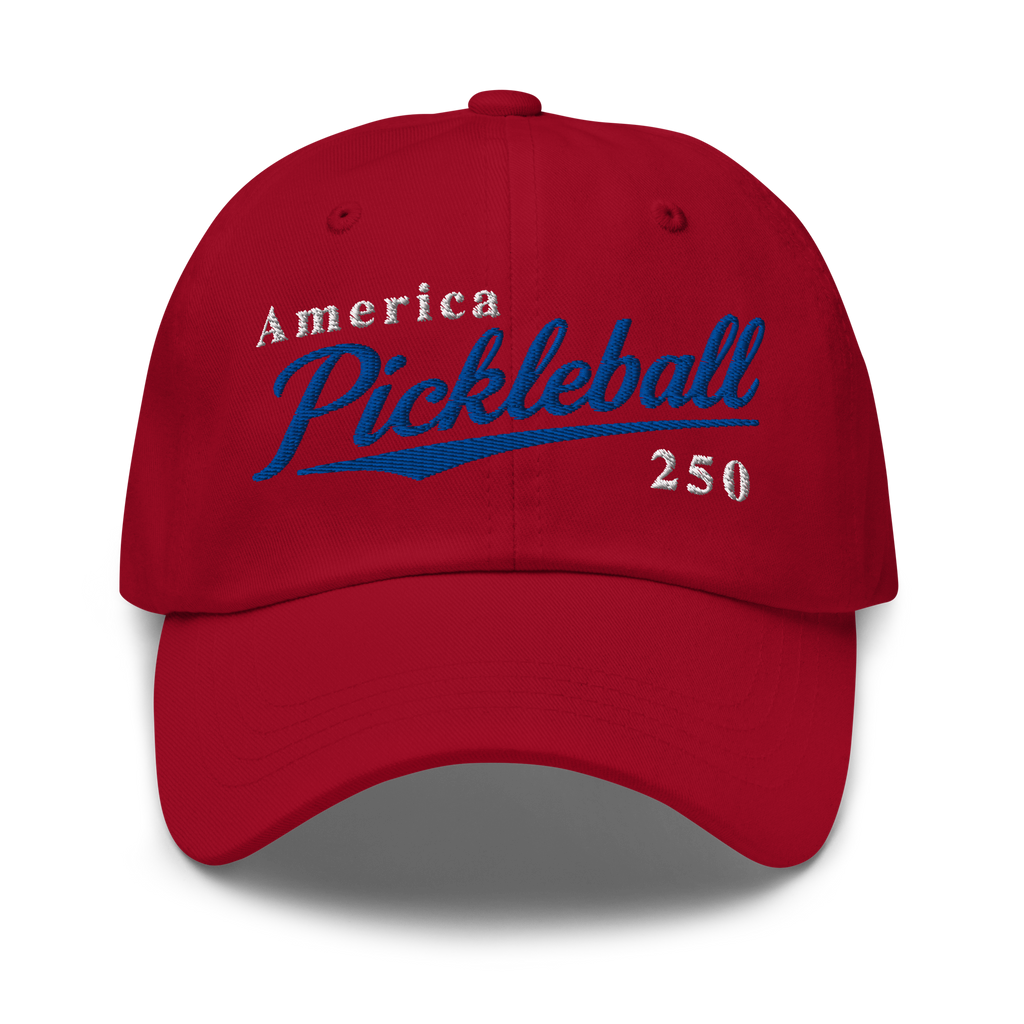 America Pickleball 250 Embroidered Dad Hat — Classic. Patriotic. Court Ready.