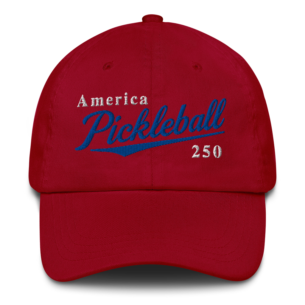 America Pickleball 250 Embroidered Dad Hat — Classic. Patriotic. Court Ready.