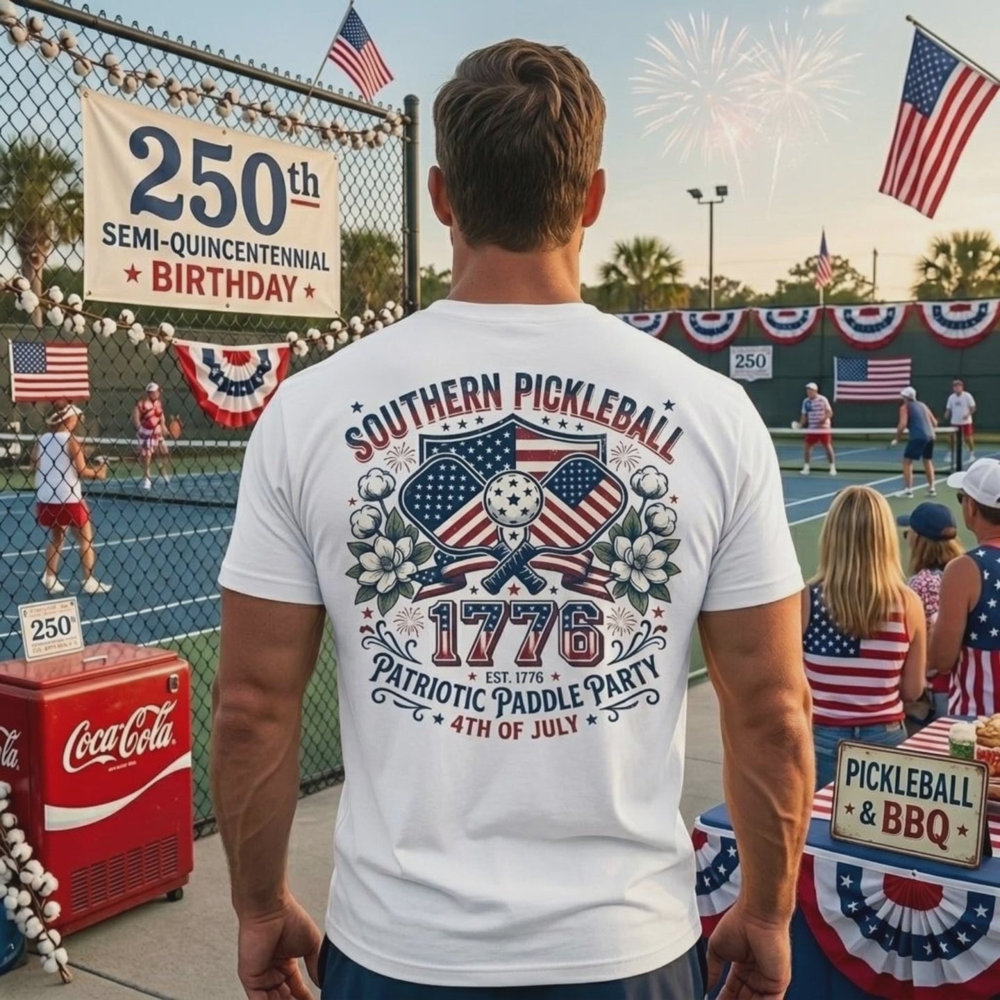 Southern Pickleball Patriotic Paddle Party Tee — Est. 1776 | 4th of July Edition