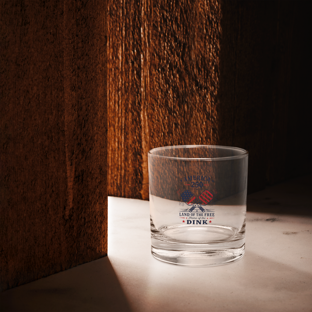 America 250 Land of the Free, Home of the Dink Rocks Glass — 1776–2025