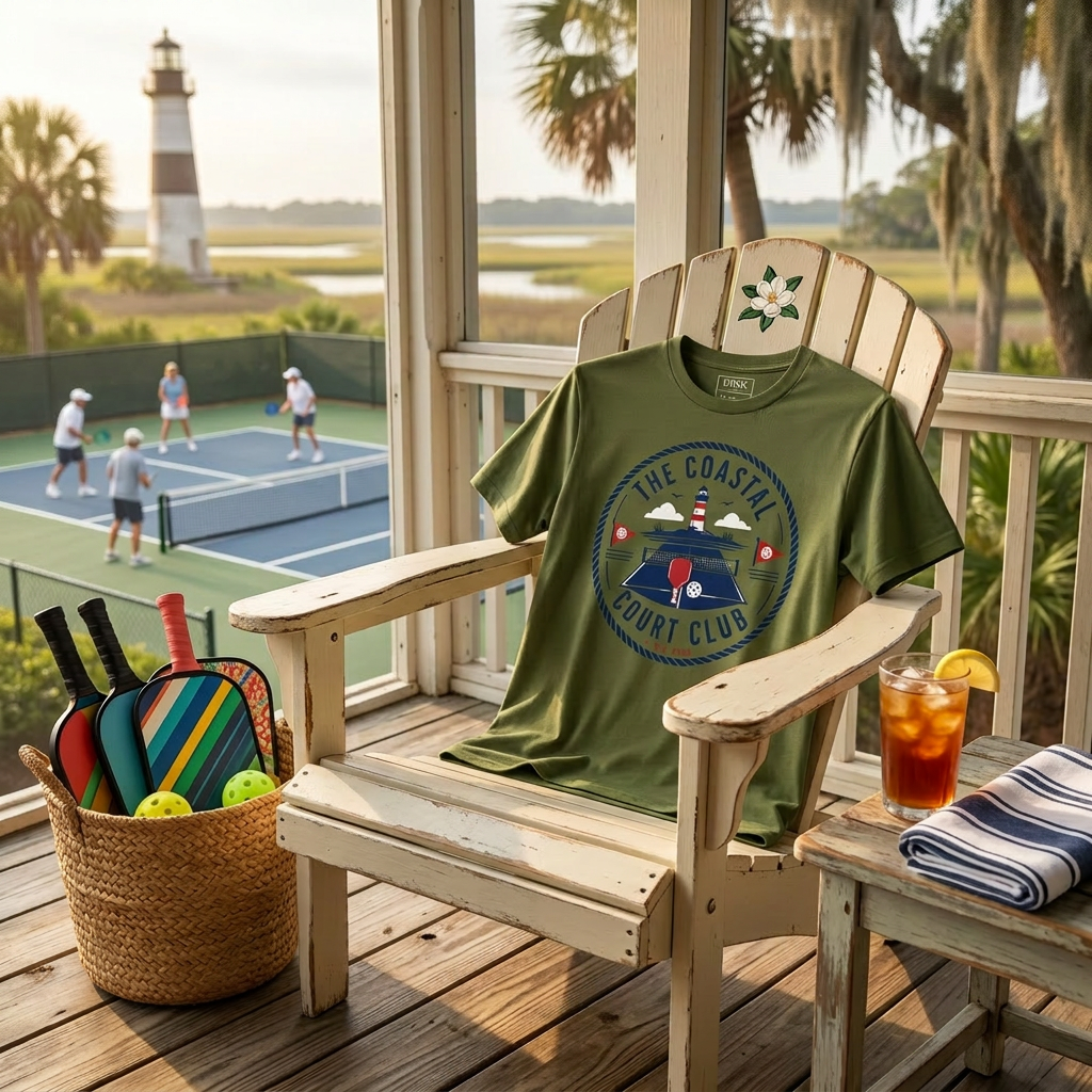 The Coastal Court Club Tee — Est. 2024, Where the Nets Meet the Sea