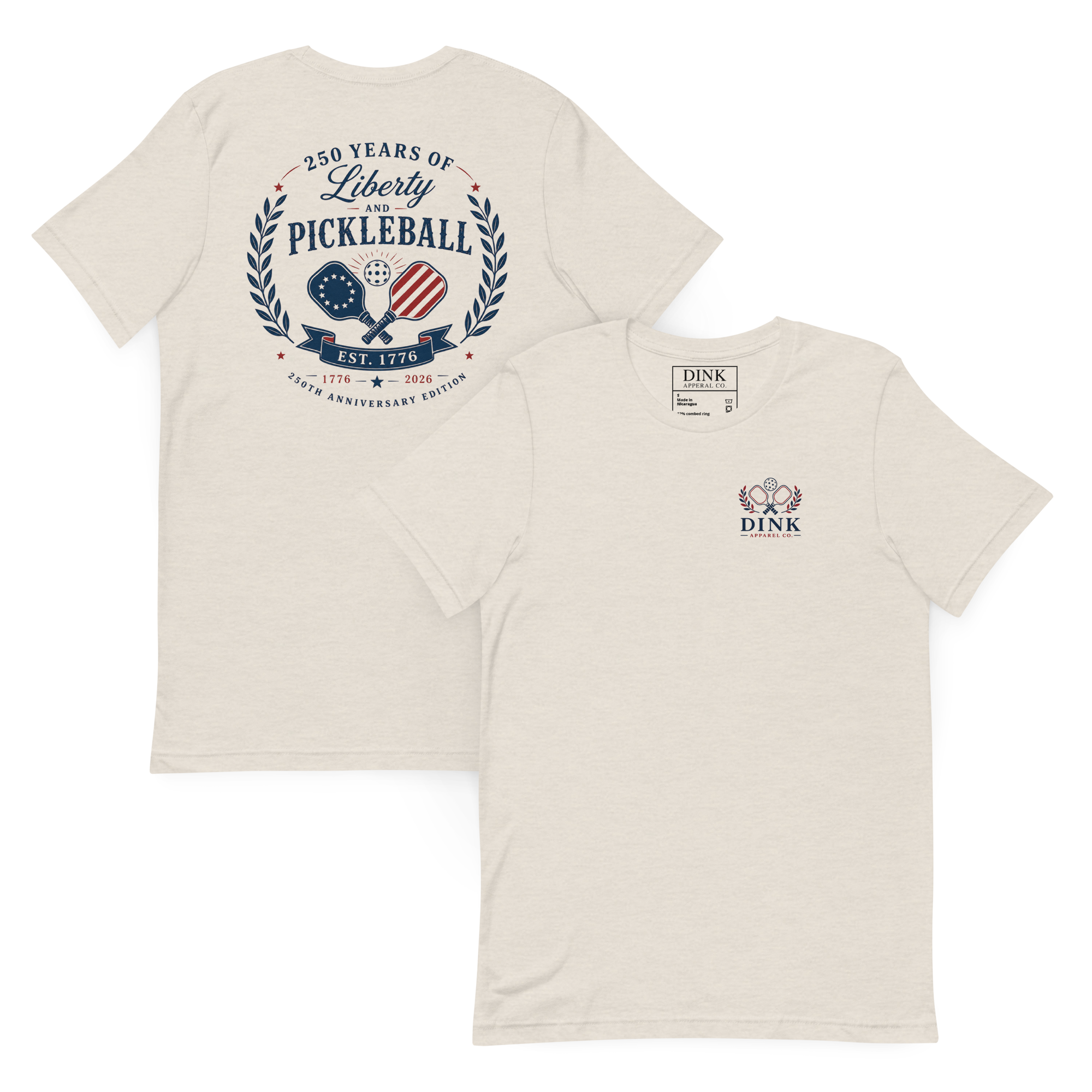 250 Years of Liberty and Pickleball Tee — Est. 1776 | 250th Anniversary Edition