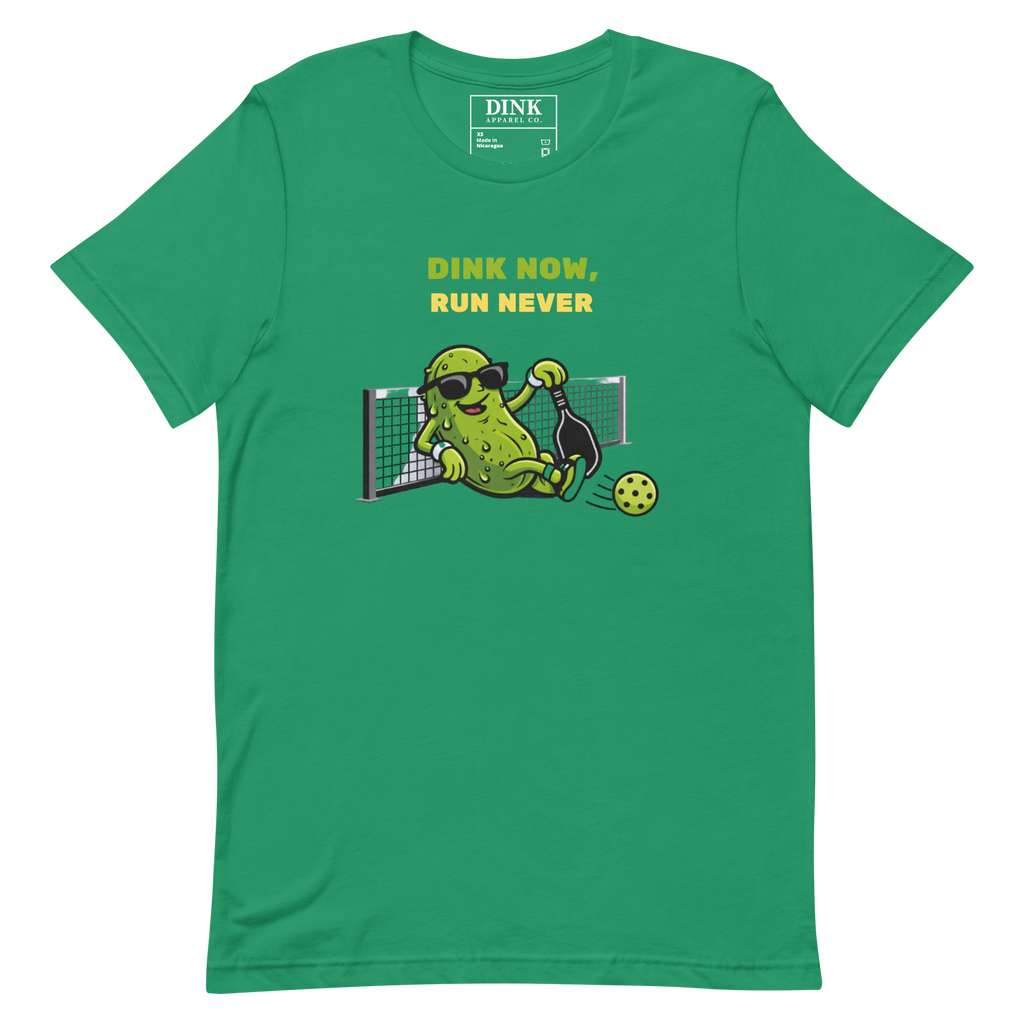 Dink Now, Run Never Tee — Strategic Laziness, Perfected