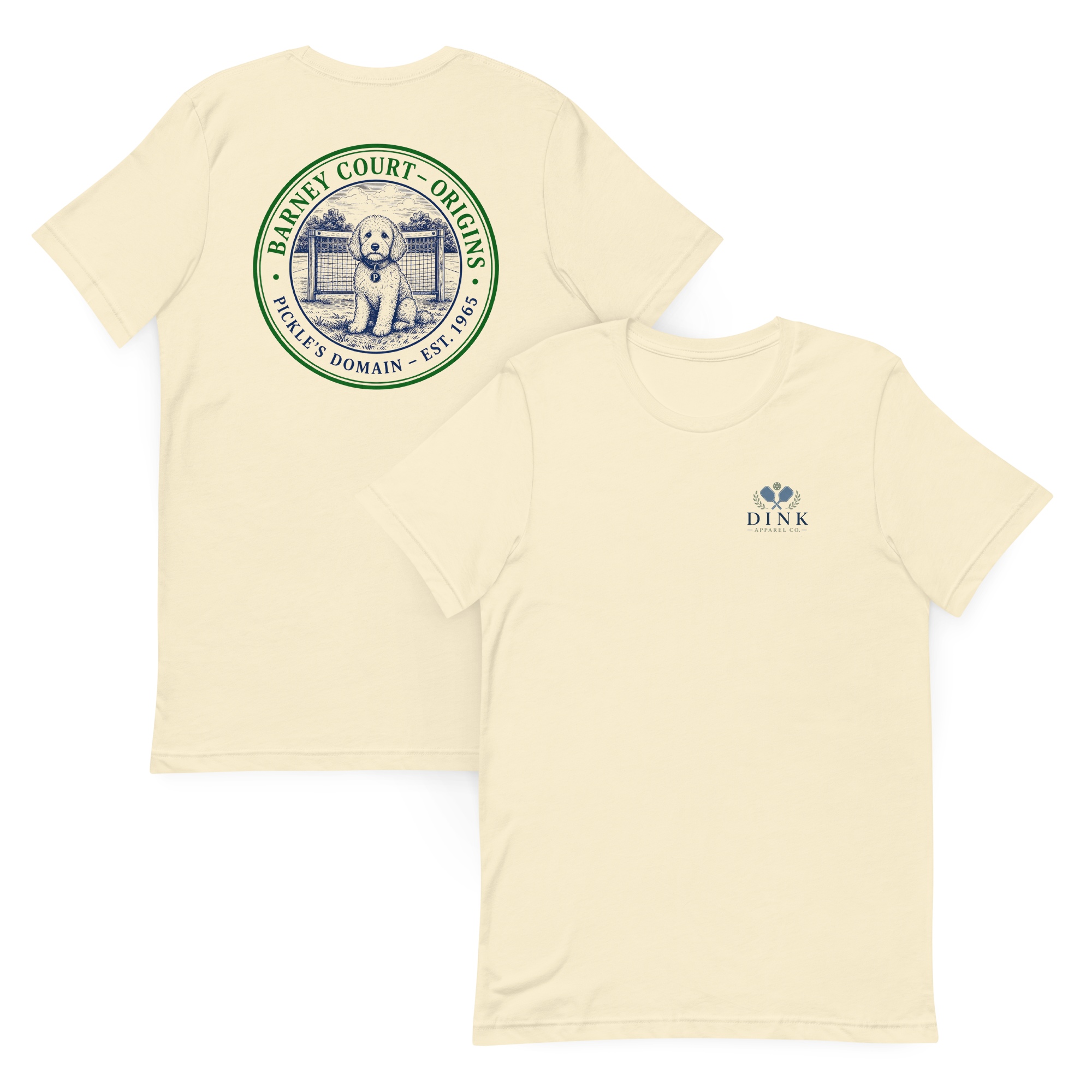 Barney Court Origins Tee — Pickle's Domain, Est. 1965