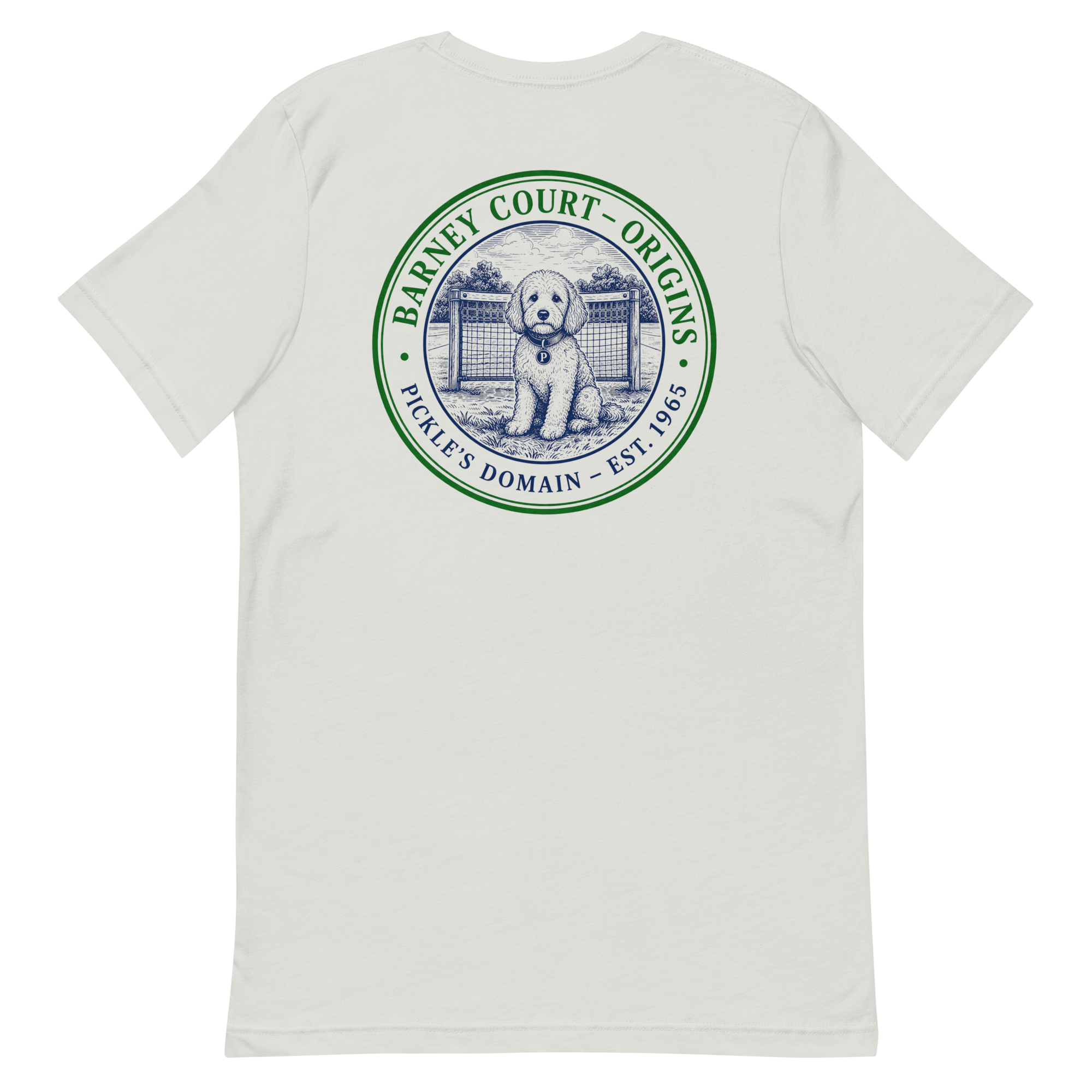 Barney Court Origins Tee — Pickle's Domain, Est. 1965