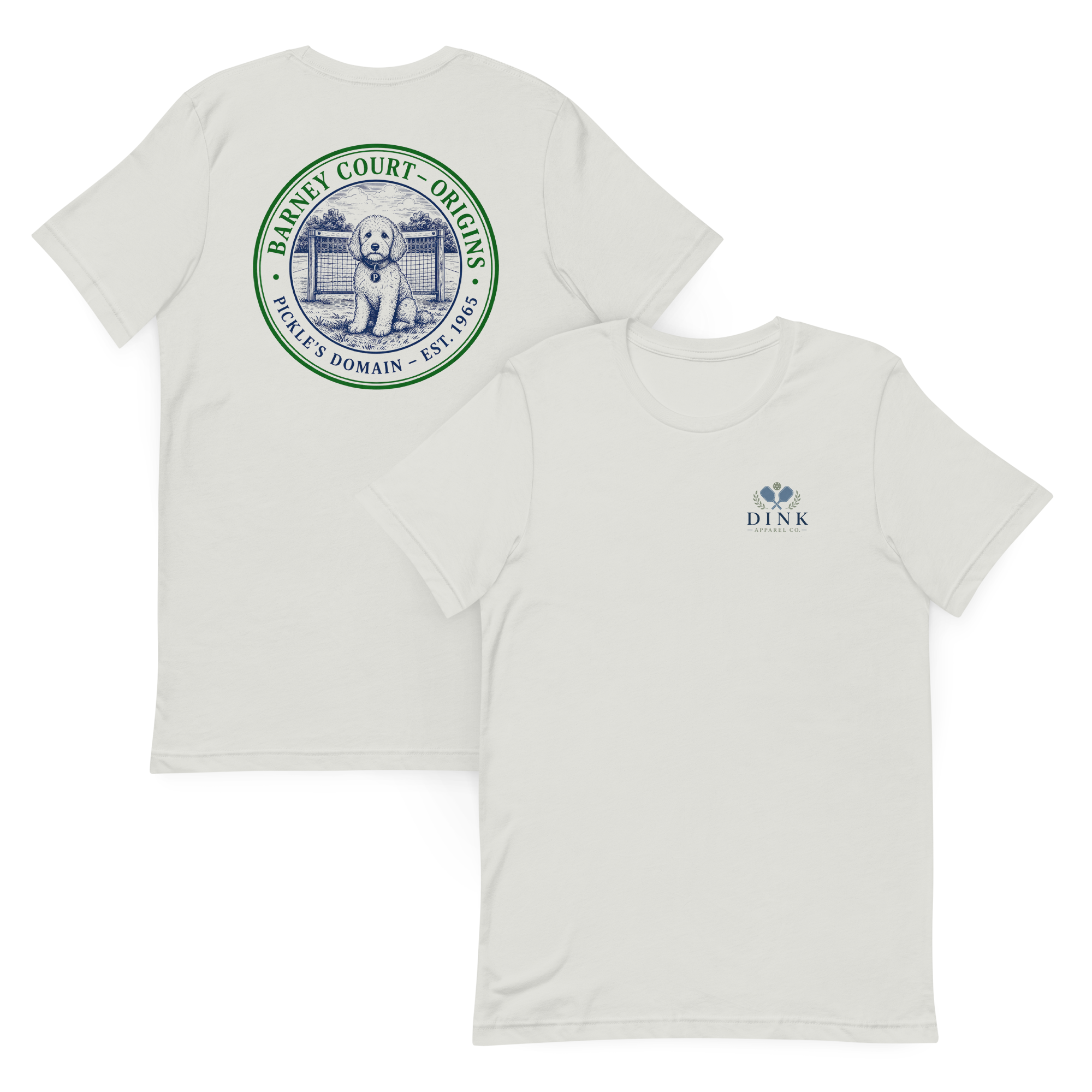 Barney Court Origins Tee — Pickle's Domain, Est. 1965