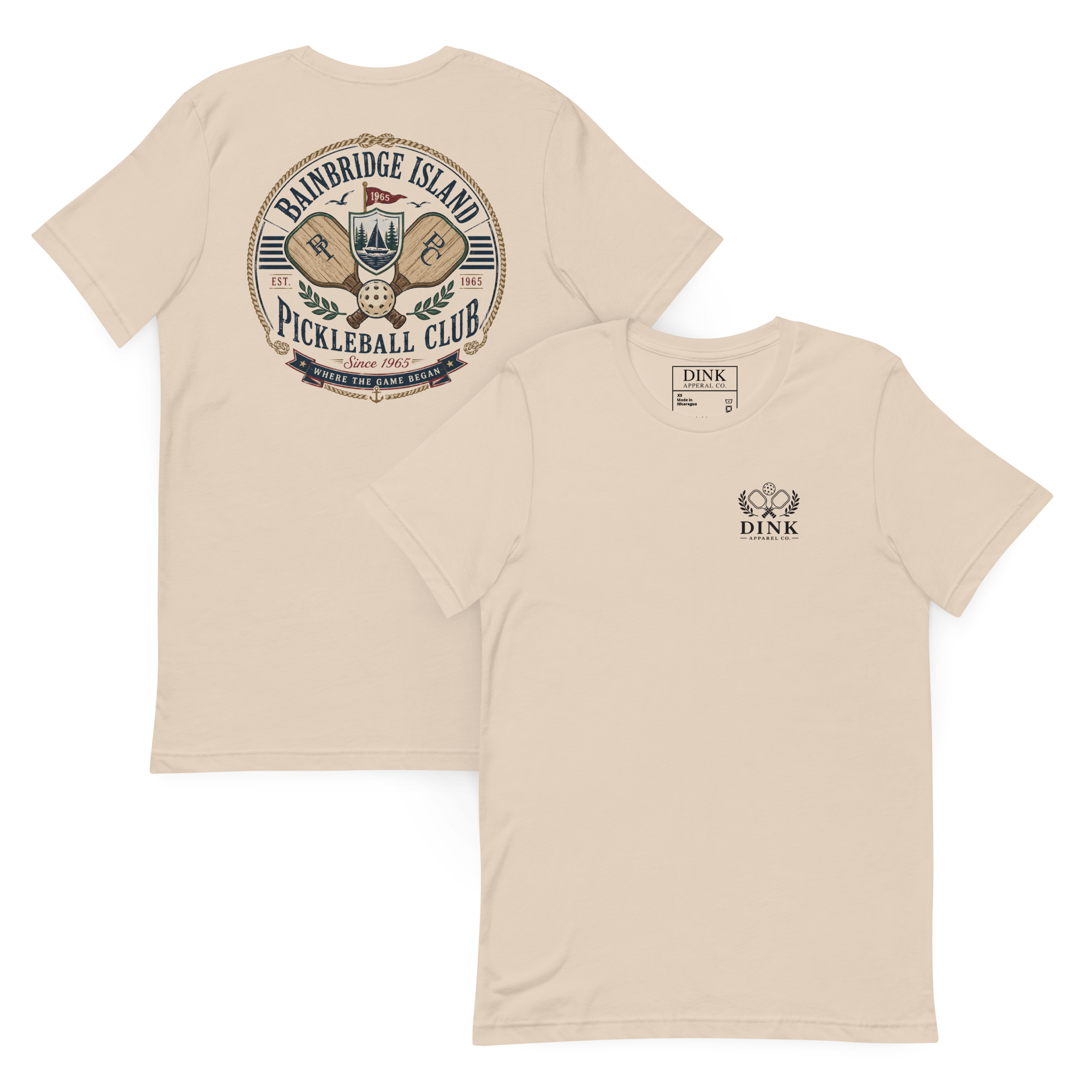 Bainbridge Island Pickleball Club Tee — Where the Game Began