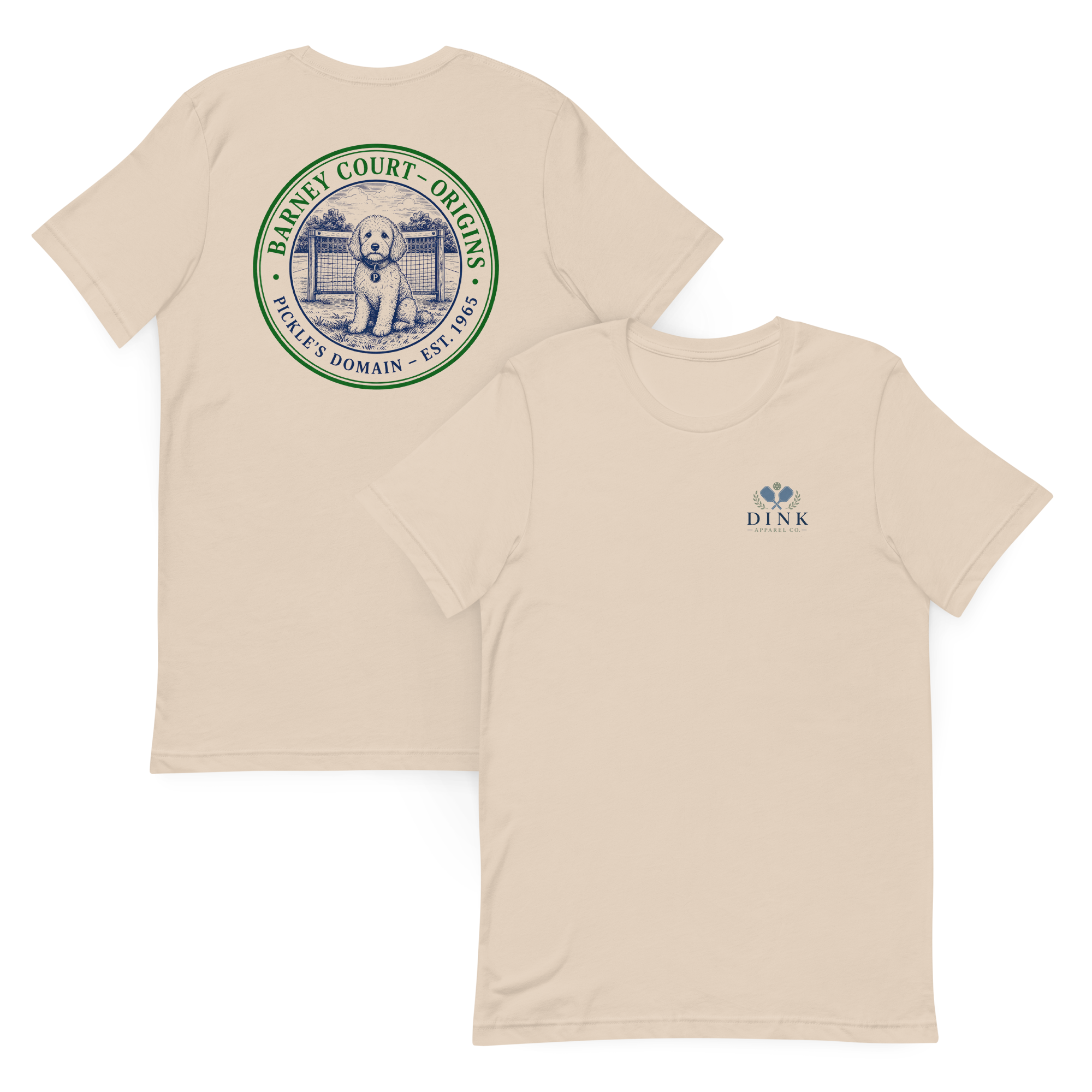 Barney Court Origins Tee — Pickle's Domain, Est. 1965