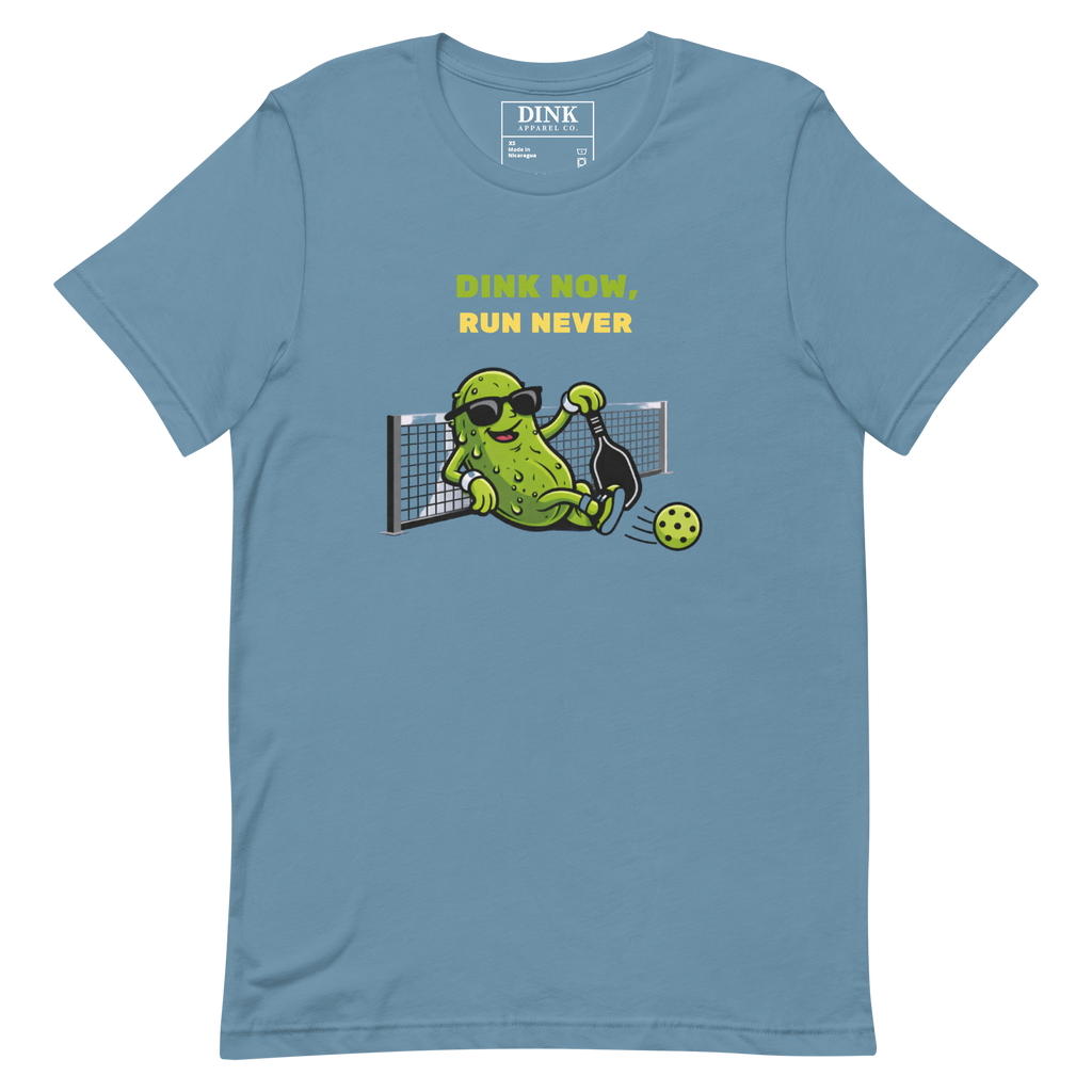 Dink Now, Run Never Tee — Strategic Laziness, Perfected