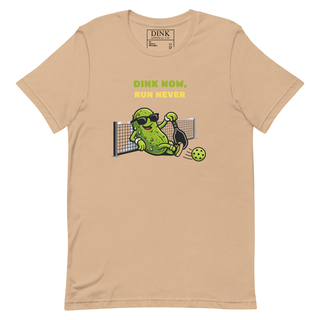 Dink Now, Run Never Tee — Strategic Laziness, Perfected
