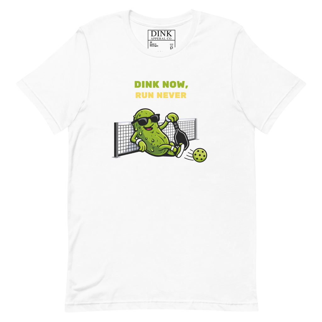 Dink Now, Run Never Tee — Strategic Laziness, Perfected