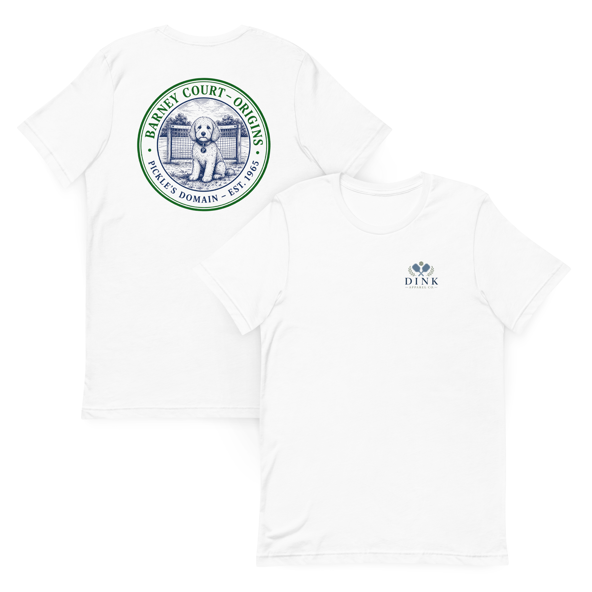 Barney Court Origins Tee — Pickle's Domain, Est. 1965